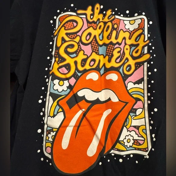 THE ROLLING STONES Men’s Black Cotton Tee - Picture 2 of 6